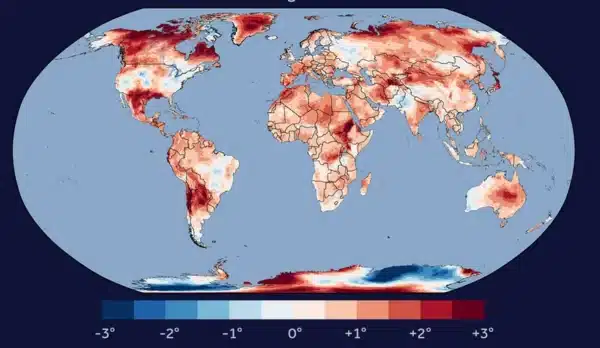 Mapa mundi apresenta atas temperaturas