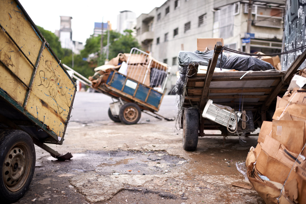 Carroça de coletores de materiais recicláveis