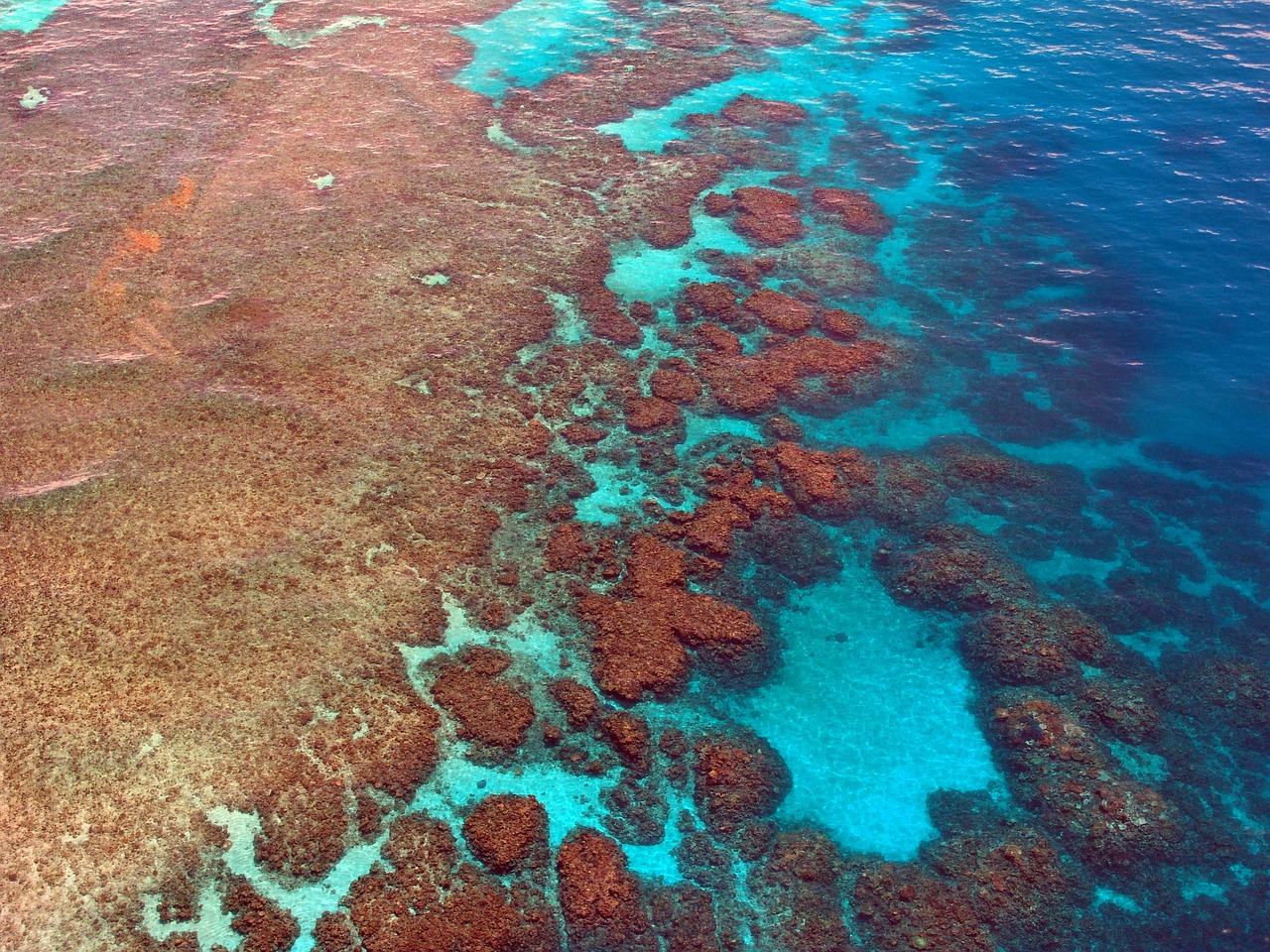 Vista aérea da Grande Barreira de Corais